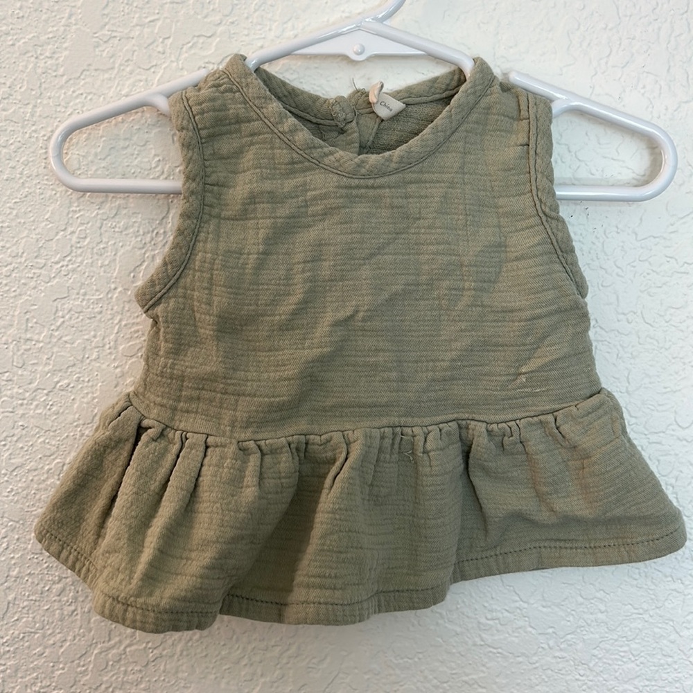 Quincey Mae Sleeveless Peplum Top Baby Girls Green 12-18 M
